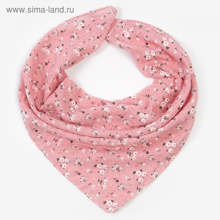 фото Платок женский текстильный, цвет розовый, размер 60х60 rossini