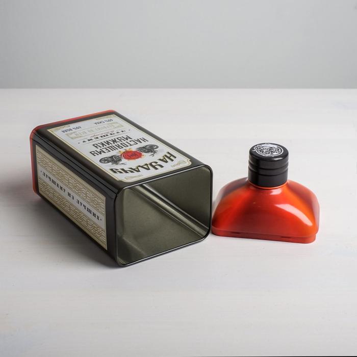 Коробка жестяная в форме бутылки «На удачу», 22 см × 7,2 см × 9,5 см