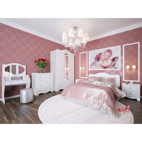 

Кровать Купидон 1200, 1250х2040х1000, Белый/МДФ патина, без ортопеда