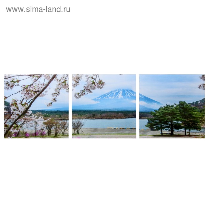 Модульная картина Фудзияма (3-35х35) 35х105 см модульная картина горное озеро 3 35х35 35х105 см