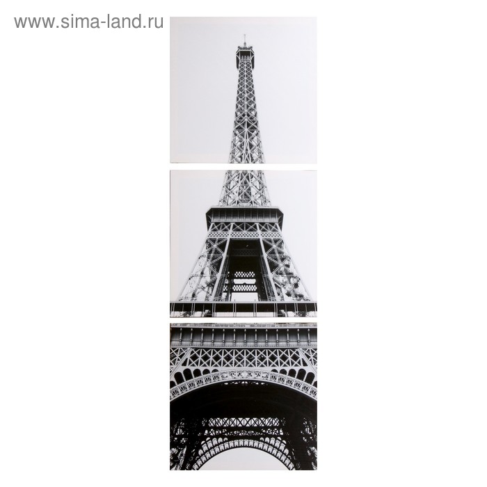 Модульная картина Эйфелева башня (3-35х35) 35х105 см модульная картина горное озеро 3 35х35 35х105 см