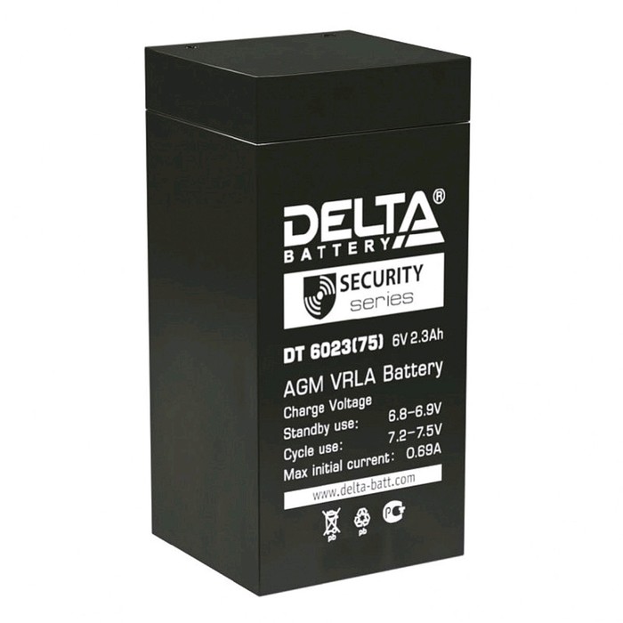 Аккумуляторная батарея Delta DT 6023 (75), 6 В, 2.3 А/ч
