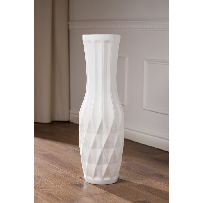 

Ваза керамическая "Фортуна", напольная, белая, глянец, 76 см