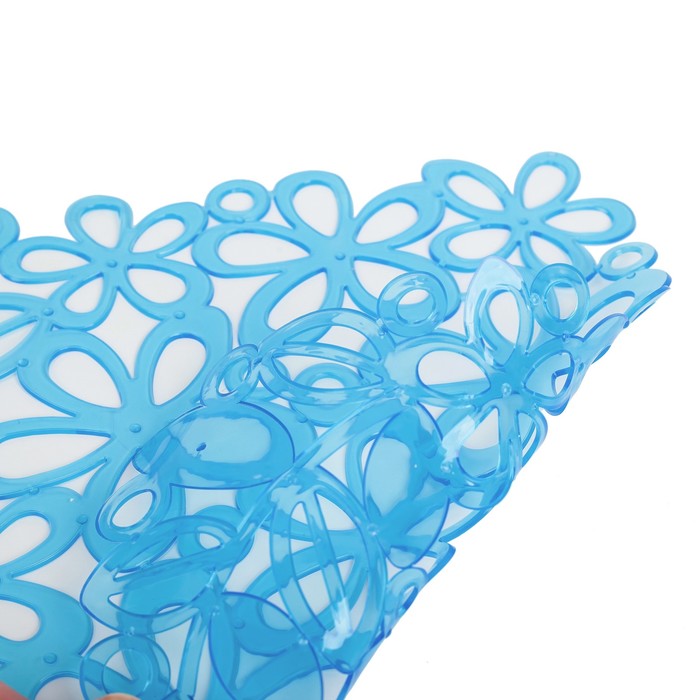 Коврик в раковину резной 24х30 см "Цветы", цвет МИКС