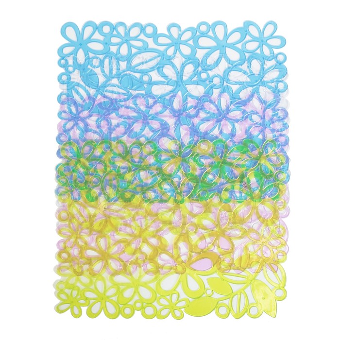 Коврик в раковину резной 24х30 см "Цветы", цвет МИКС