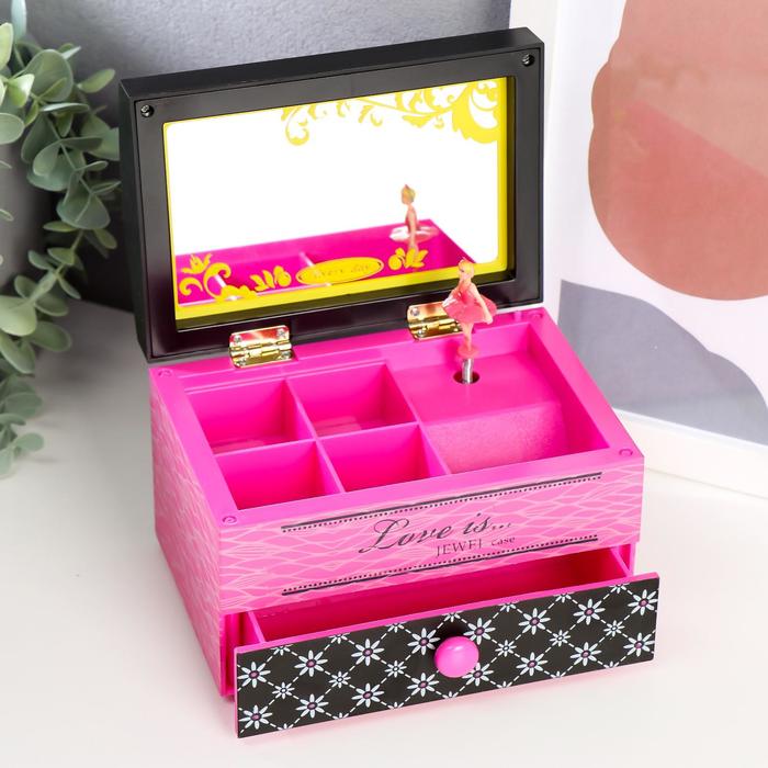 Шкатулка музыкальная с ящиком "Гламурный сундучок"