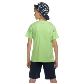 

Комплект из футболки и шорт для мальчиков, рост 134 см, цвет зелёный
