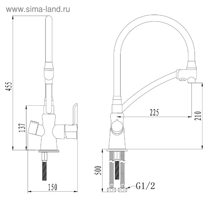 

Смеситель для кухни Lemark Comfort LM3070C-Blue, гибкий излив, с краном для питьевой воды