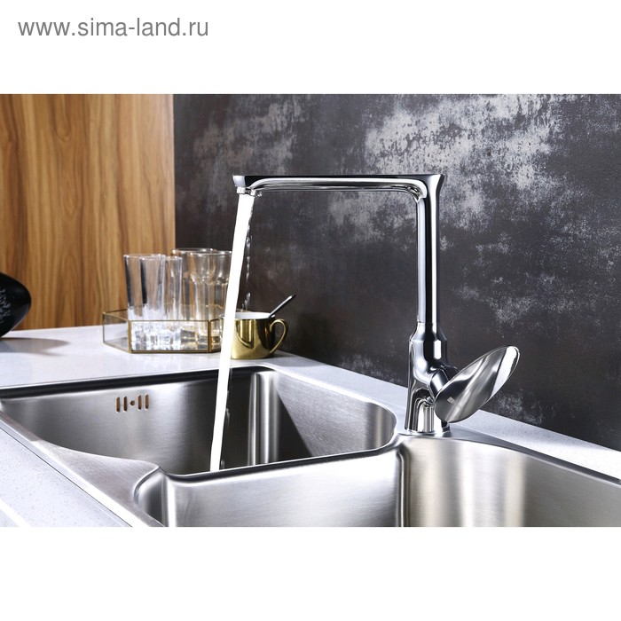 

Смеситель для кухни Lemark Nero LM0205C, с высоким поворотным изливом, цвет хром