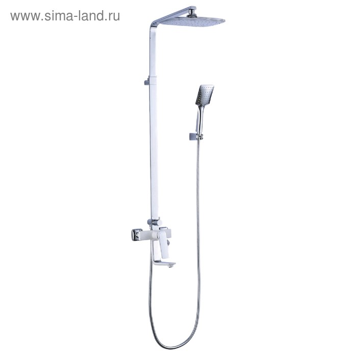 Смеситель для ванны Lemark Allegro LM5962CW, с верхней душевой лейкой, цвет хром, белый смеситель для ванны lemark allegro lm5914cw