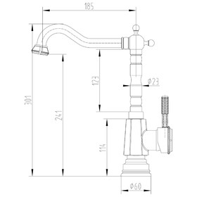 

Смеситель для кухни Lemark Jasmine LM6605B, с высоким поворотным изливом, цвет бронза