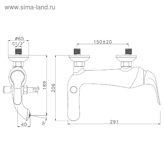 

Смеситель для ванны Lemark Swan LM5402BGC, с коротким изливом, цвет черный, золото