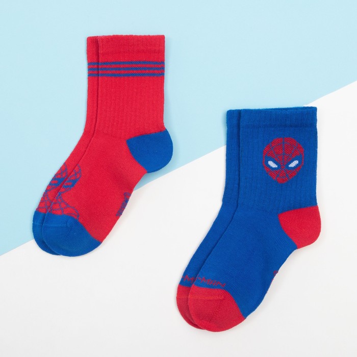 Набор носков Человек-Паук 2 пары, красный/синий, 14-16 см
