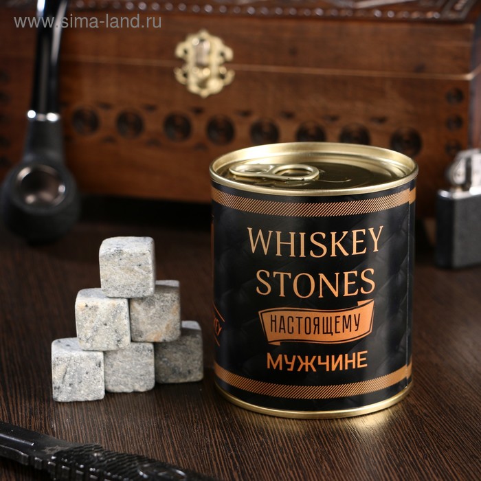 Набор камней для виски Whiskey stones. Vintage, в консервной банке, 9 шт. набор камней для виски настоящему мужчине бочка в консервной банке 9 шт