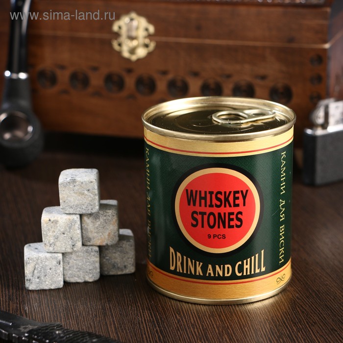 Набор камней для виски Drink and chill, в консервной банке, 9 шт. набор камней для виски whiskey stones в консервной банке 9 шт