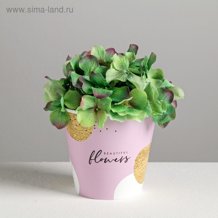   Сима-Ленд Кашпо Beautiful flowers, 0,8 л, 11 х 12 см