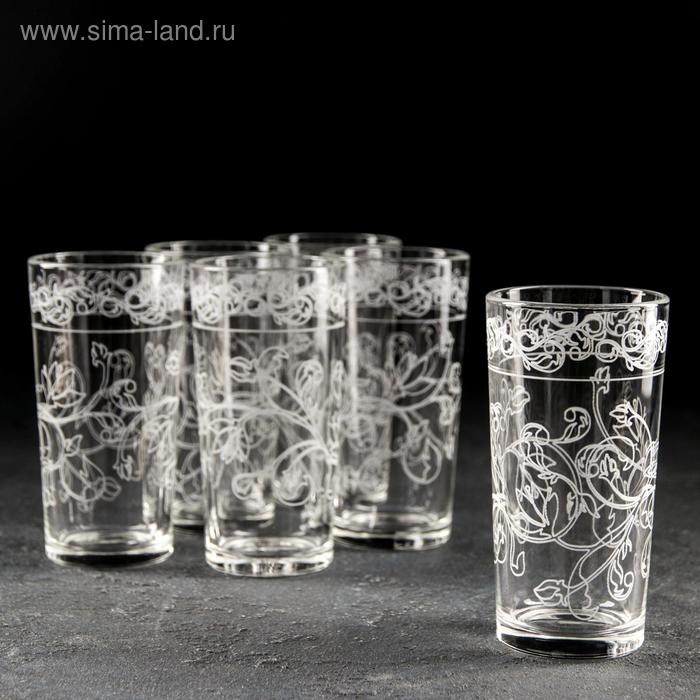 фото Набор стаканов gidglass «флора», 230 мл, с гравировкой, 6 шт