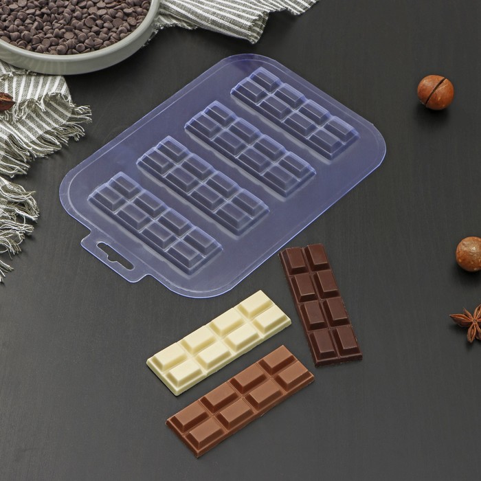 фото Форма для шоколада и конфет «батончик 2×4», цвет прозрачный