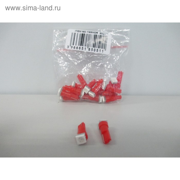 

Лампа светодиодная Т5 (W2,0-4,6d) красная, 1 SMD 5050 12В