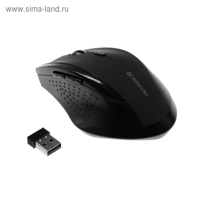 Мышь Defender Accura MM-365 беспроводная оптическая 1600 dpi 2хAAA USB чёрная 43900₽