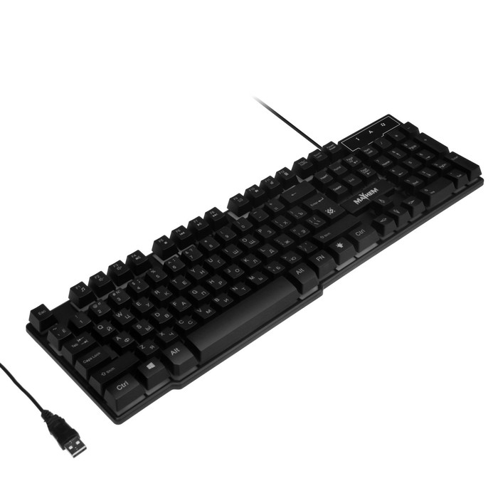 Клавиатура Defender Mayhem GK-360DL RU, игровая, проводная, мембранная, подсветка, чёрная