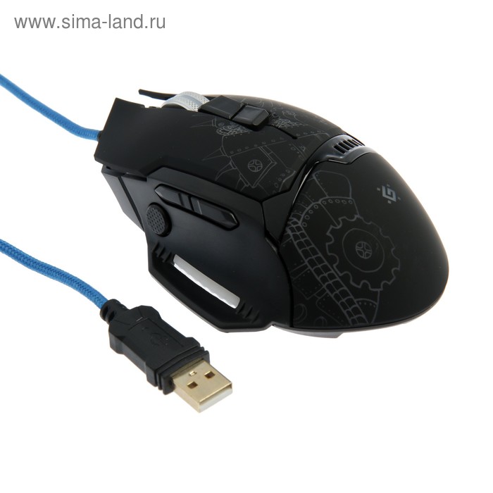Мышь Defender Killem All GM-480L игровая проводная оптическая 8 кнопок 3200 dpiчёрная 52900₽
