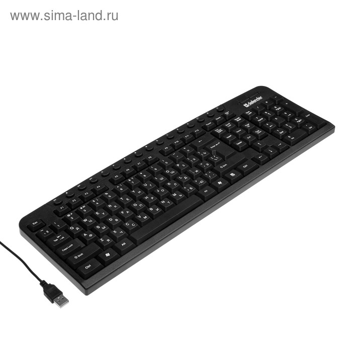 Клавиатура Defender Focus HB-470 RU, проводная, мембранная, 123 клавиши, USB, черная