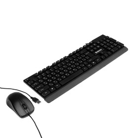Комплект клавиатура и мышь Defender York C-777 RU, проводной, мембранный, 1000 dpi, чёрный