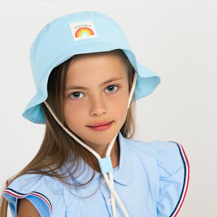 Панамка для девочки, цвет голубой, размер 46-48
