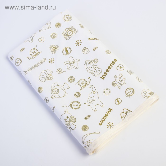 Клеенка 50х70 см., с ПВХ покрытием, с окантовкой, цвет белый с рисунком