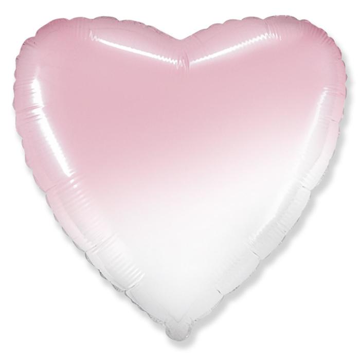Шар фольгированный 18 «Градиент», сердце, розовый шар фольгированный 42 сердце контур фигура градиент