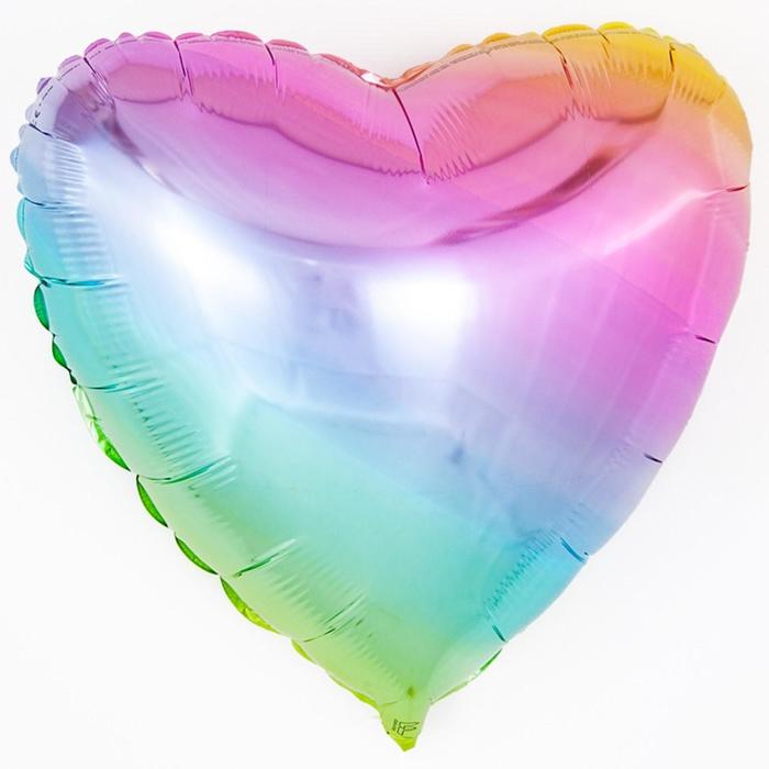 Шар фольгированный 32 «Градиент», сердце, нежная радуга шар фольгированный 42 сердце контур фигура градиент