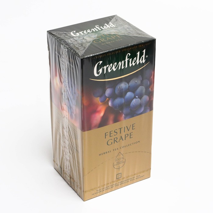Чай травяной GREENFIELD 25п*2г/Festive grap/гибискус, плоды шиповника, яблоко сушеное, лист виноград