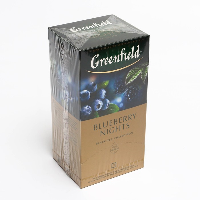 

Чай черный GREENFIELD 25п*1,5г/Blueberry Nights/гибискус, натуральные ароматизаторы «черника» и слив