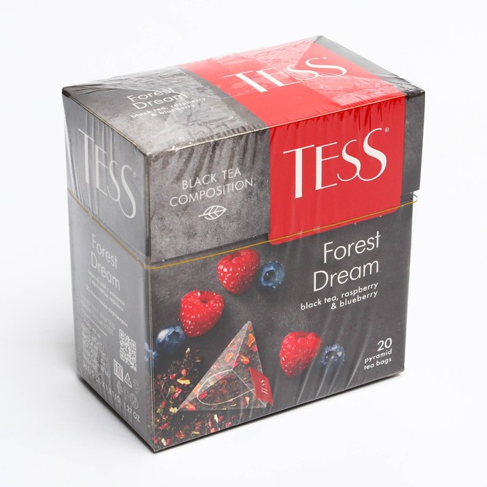 Чай черный TESS 20п*1,8г/Forest Dream/с кусочками лесной малины и ароматом черники/пирамидки/Орими Т