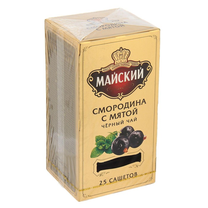 Чай черный МАЙСКИЙ 25п*2г/Элита/Смородина с мятой/сашет