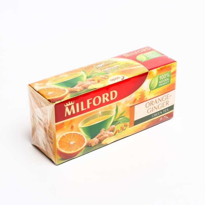 Чай зеленый MILFORD 20п*1,75г/апельсин-имбирь/байховый