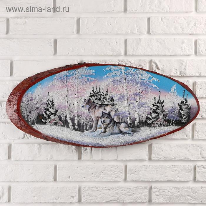 Панно на спиле Стая, 60 см, каменная крошка, горизонтальное