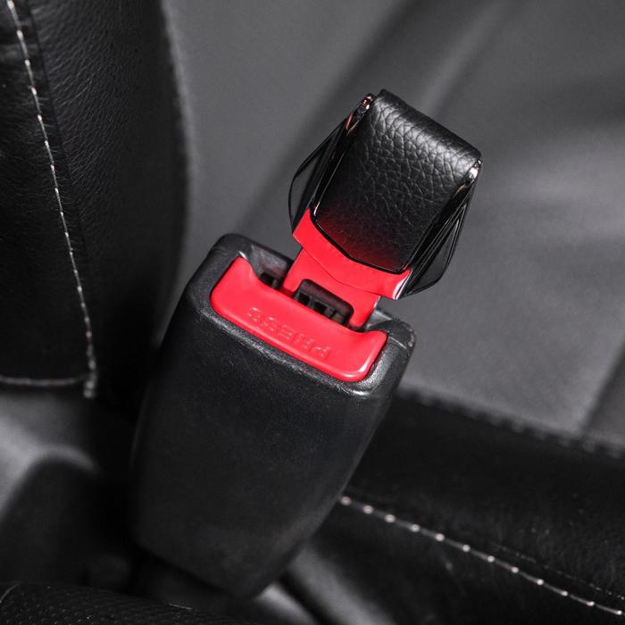 Заглушка ремня безопасности TORSO, усиленная, металлическая, хром заглушка ремня безопасности torso пластик черная набор 2 шт