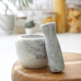 

Ступка с толкушкой из камня «Мрамор», цвет МИКС