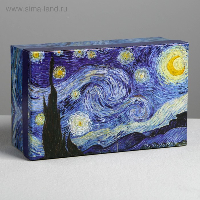 Коробка подарочная прямоугольная, упаковка, «Ван Гог. Звездная ночь», 20 х 12.5 х 7.5 см упаковка подарочная коробка прямоугольная ван гог звездная ночь 20 х 12 5 х 7 5 см