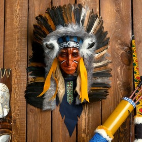 

Панно "Индеец Истэка" 25х15х40 см, МИКС