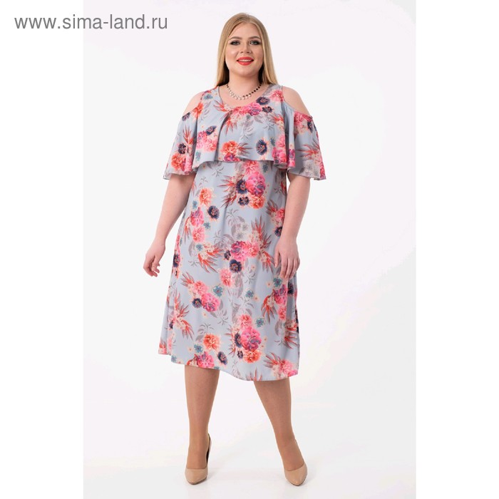 

Платье женское, размер 54, цвет серый, голубой