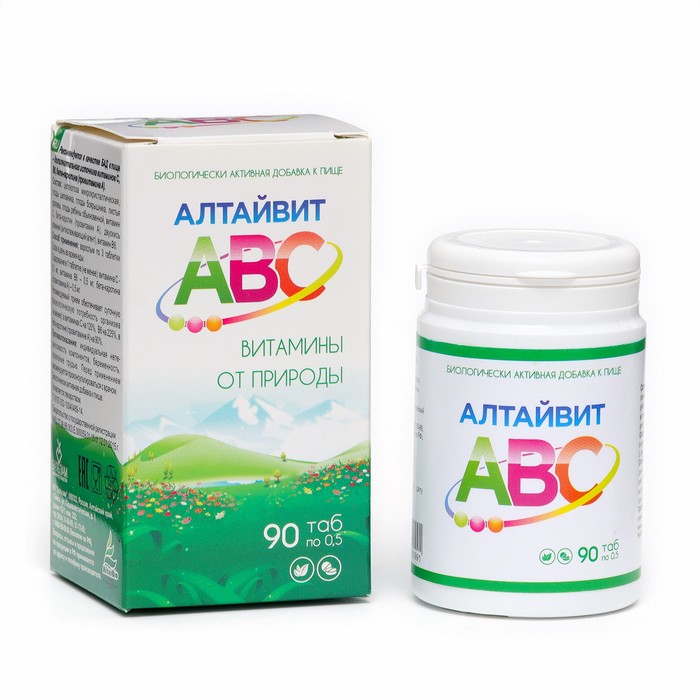 

Комплекс витаминов «Алтайвит АВС», при простуде, 90 таблеток по 0,5 г