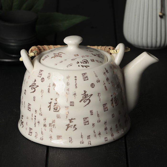 Чайник заварочный 900 мл "Иероглиф", с металлическим ситом