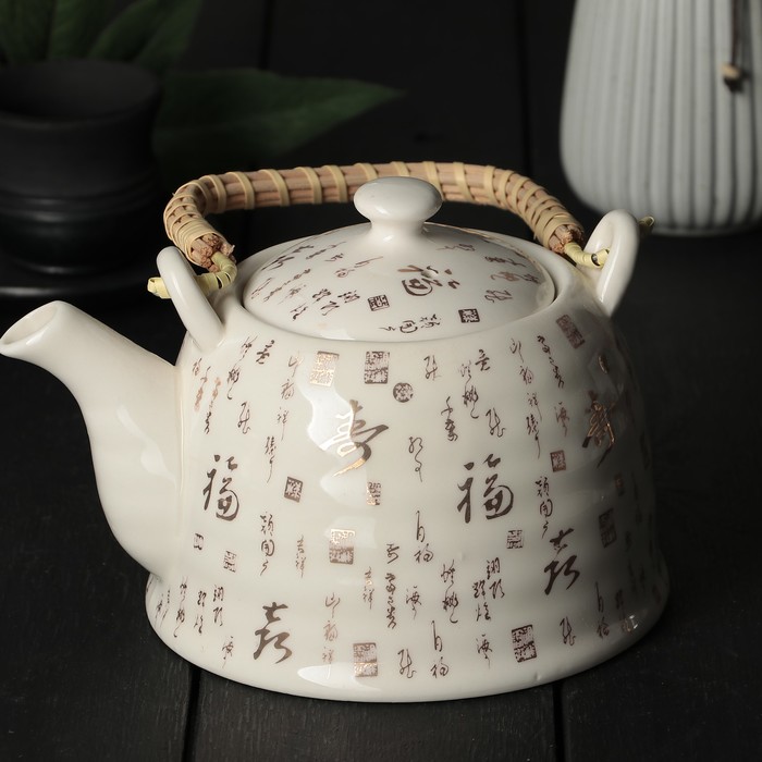 Чайник заварочный 900 мл "Иероглиф", с металлическим ситом