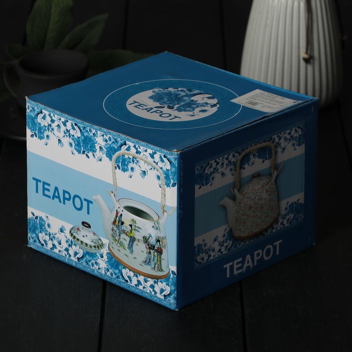 Чайник заварочный 900 мл "Иероглиф", с металлическим ситом