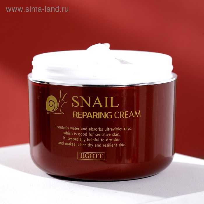 фото Восстанавливающий крем с муцином улитки jigott snail reparing cream, 100 г