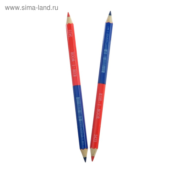 цена Набор 2 штуки карандаш двухцветный красный/синий Koh-I-Noor 3423 (1181205)