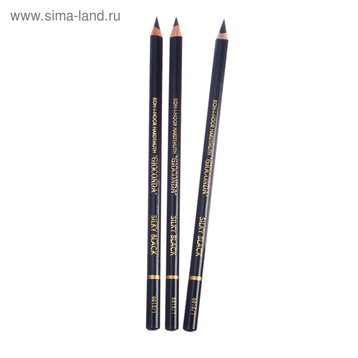 цена Набор 3 штуки карандаш цветной Koh-I-Noor GIOCONDA 8815 soft, черный (3502241)